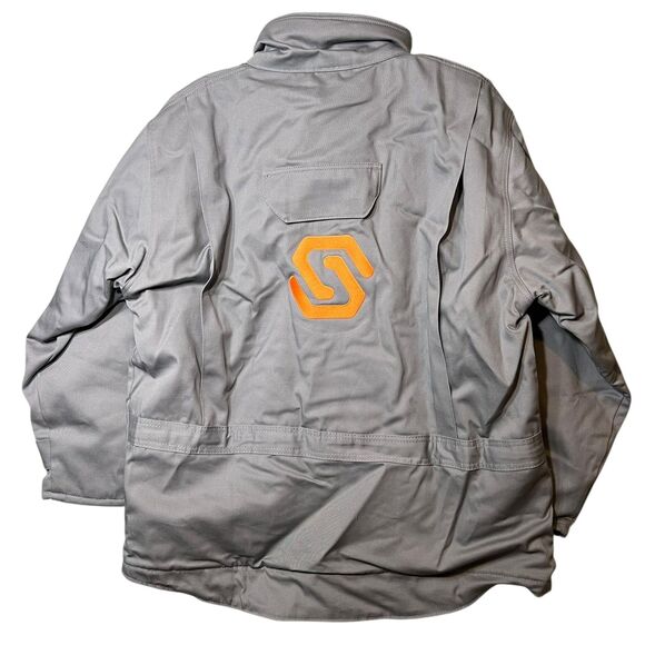 Crude FR Insulated Work Jacket Mens XL Gray CAT2 ATPV12 2112 Quilt Lined RPS-586 - Picture 3 of 12